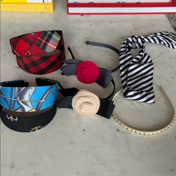 Accessories - Set of 8 J. Crew Headbands Silk Scarf Plaid Stripe